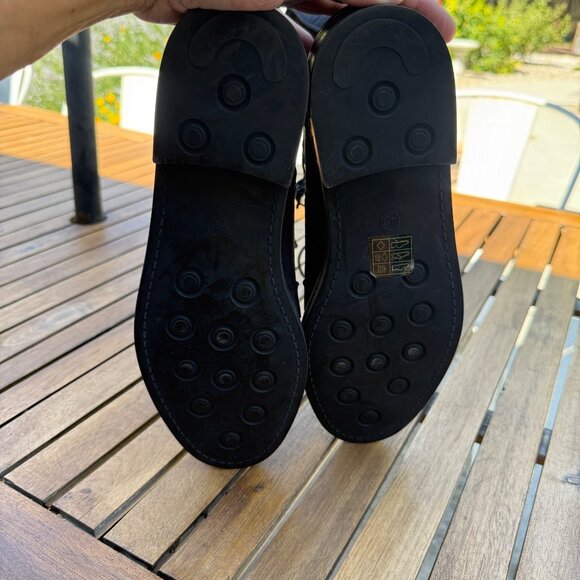 French Blu Black Velvet Lace-Up Ankle Boots With Side Zipper size 40 - Picture 4 of 6